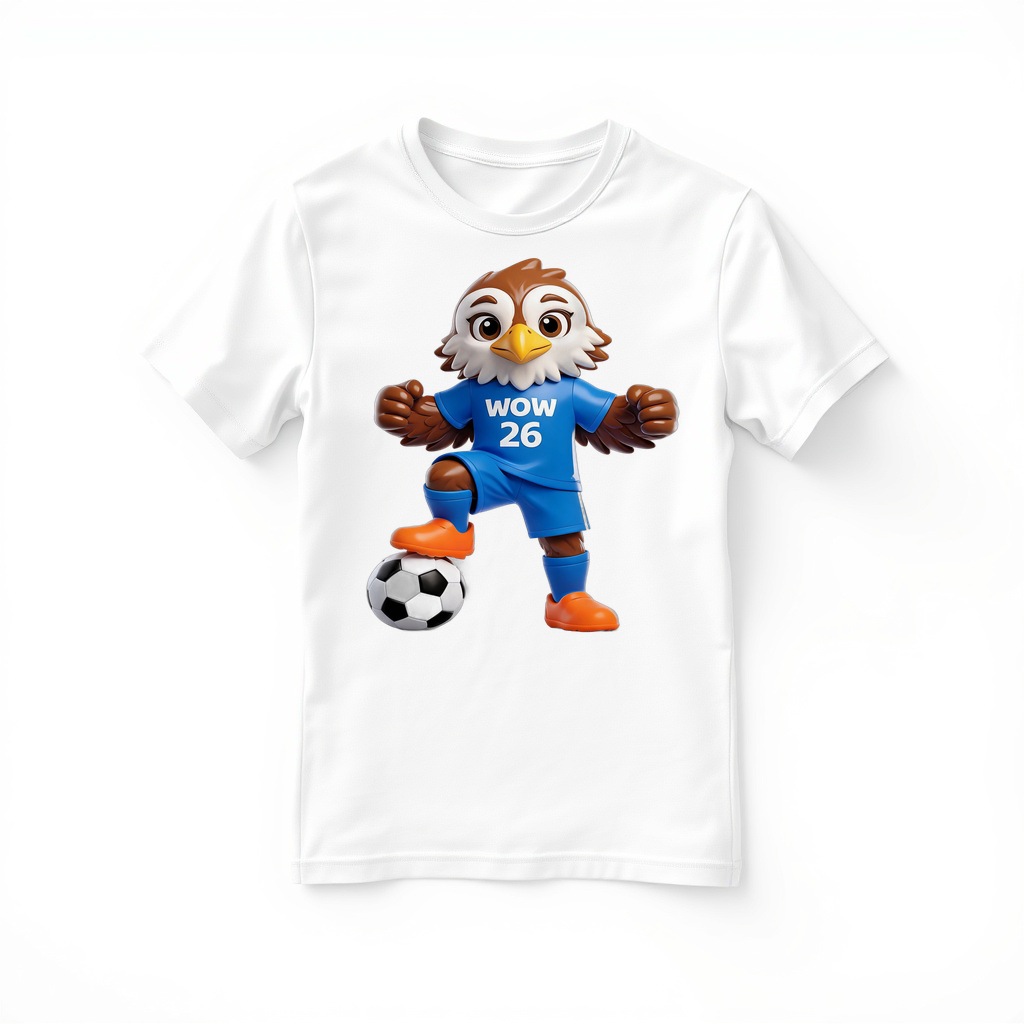 Mascot printed on a white t-shirt